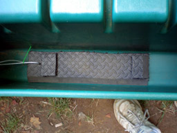 Foot activated steering system for electric trolling motor for fishing kayak