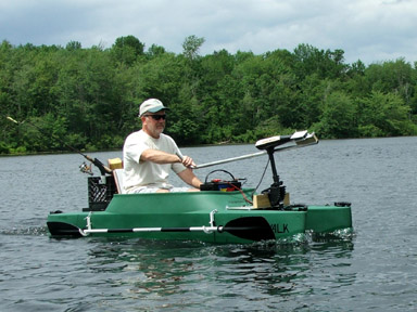 Fishing kayak with electric trolling motor. Dan, Vermont.