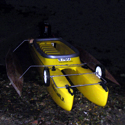 Motorized kayak with outriggers